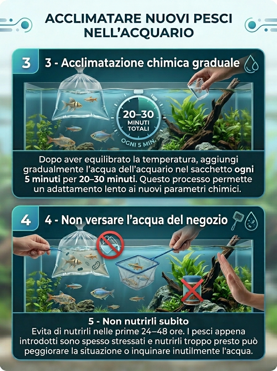 Nuovi pesci ambientati in acquario
