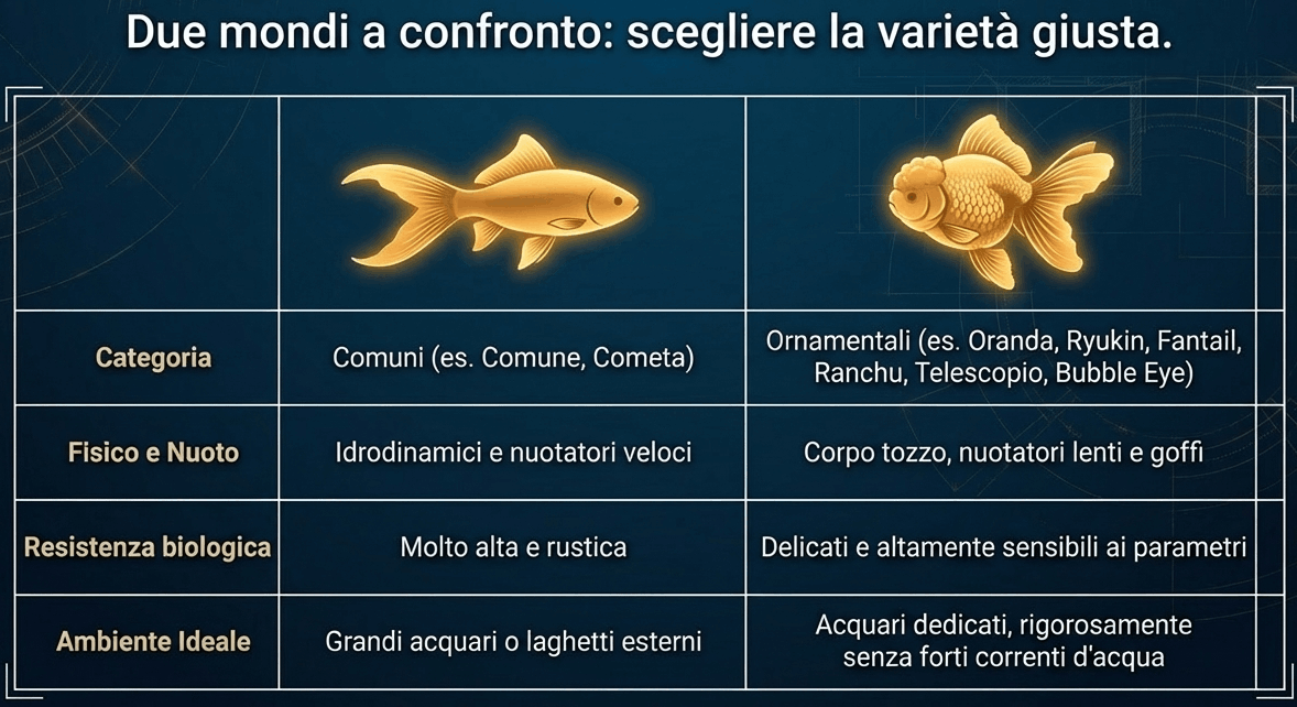 varietà pesci rossi