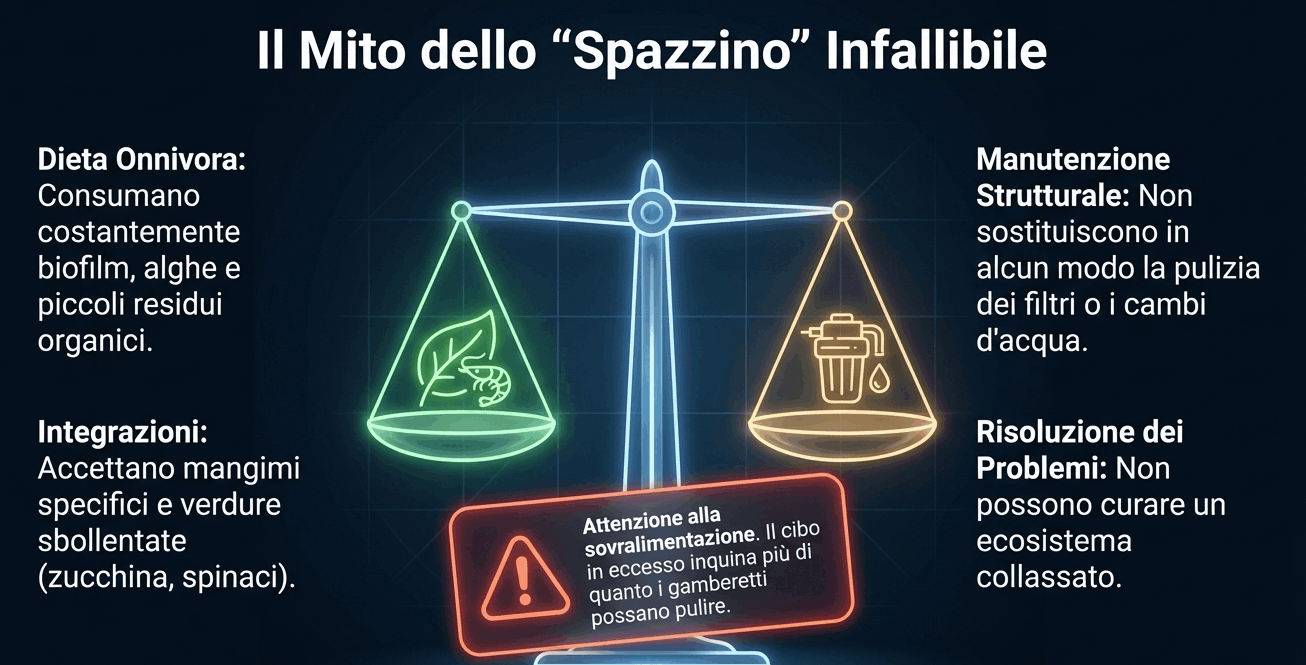 cosa mangiano caridine e neocaridine?
