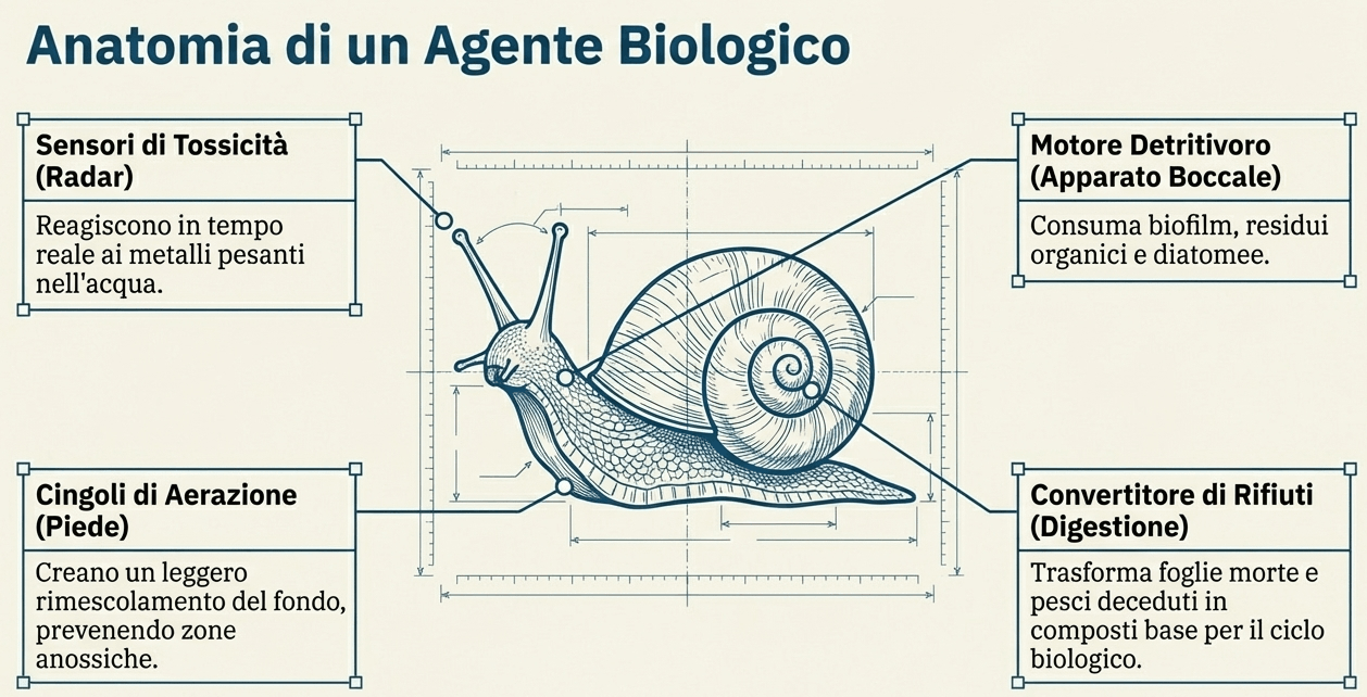 invasione chiocciole acquario
