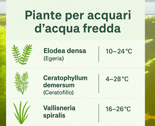 Piante acquario acqua fredda