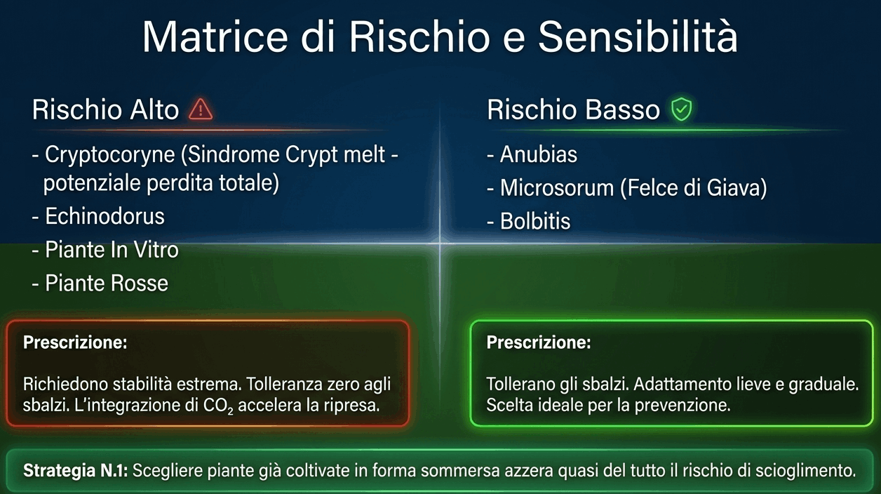 adattamento piante in acquario