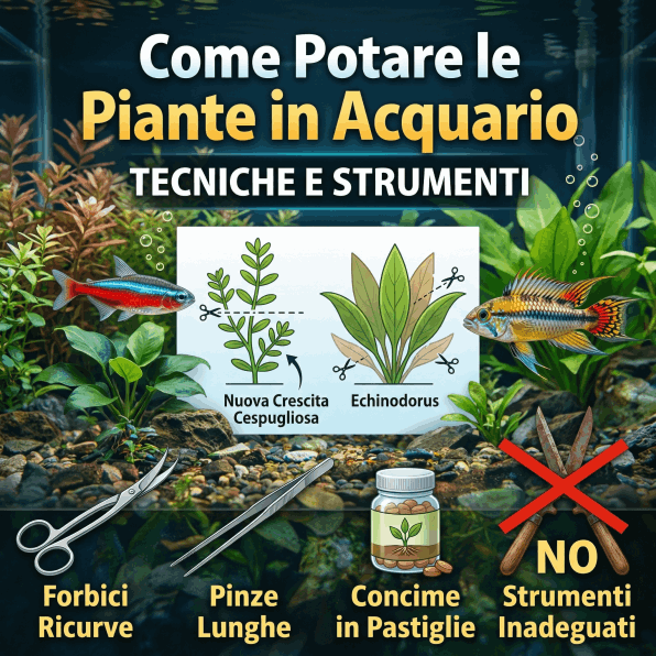 potare le piante in acquario