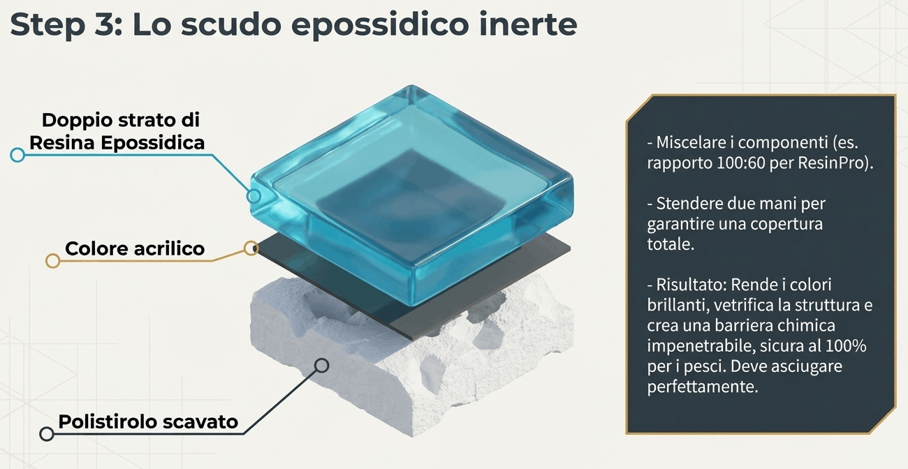 applicare la resina sullo sfondo
