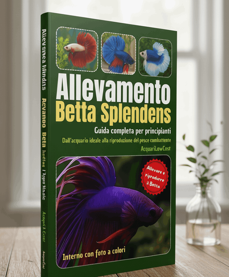 Guida allevamento Betta splendens acquario naturale con vegetazione e nido di bolle